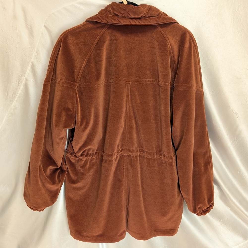 CS Signiature Vintage Burnt Orange Fall Velvet Reversible Jacket Windbreaker M - Picture 7 of 9